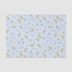 Papel De Seda Papel seda floral del vintage azul en colores
