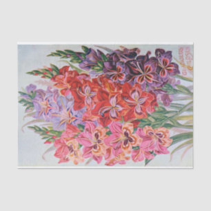 Papel De Seda Papel seda floral del vintage del color del