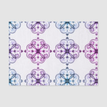 Papel seda floral elegante retro