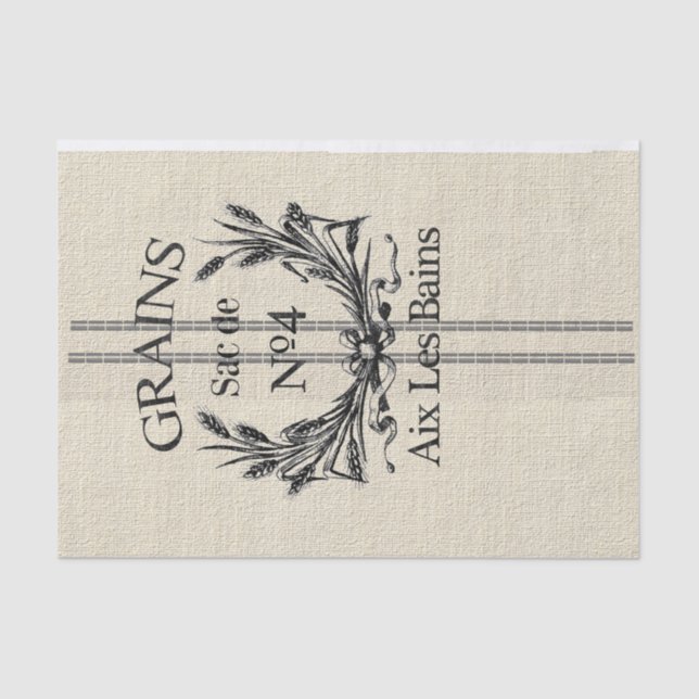 Papel De Seda Papel seda francés del saco del grano (Anverso)