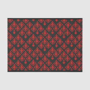 Papel De Seda Papel seda modelado floral rojo