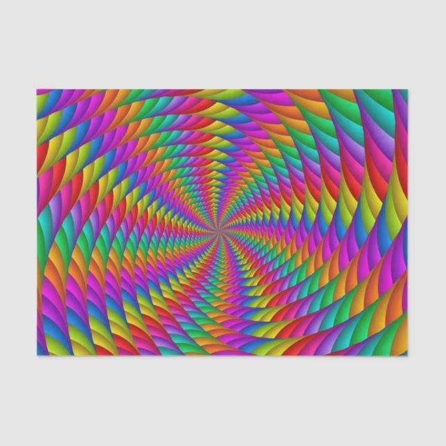 Papel De Seda Papel seda psicodélico del espiral del arco iris (Anverso)