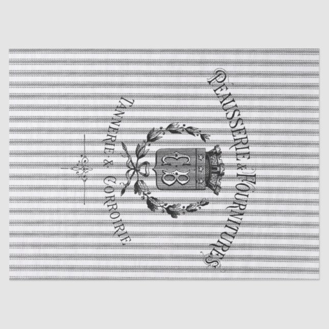 Papel De Seda Papel seda que hace tictac francés - negro (Anverso)