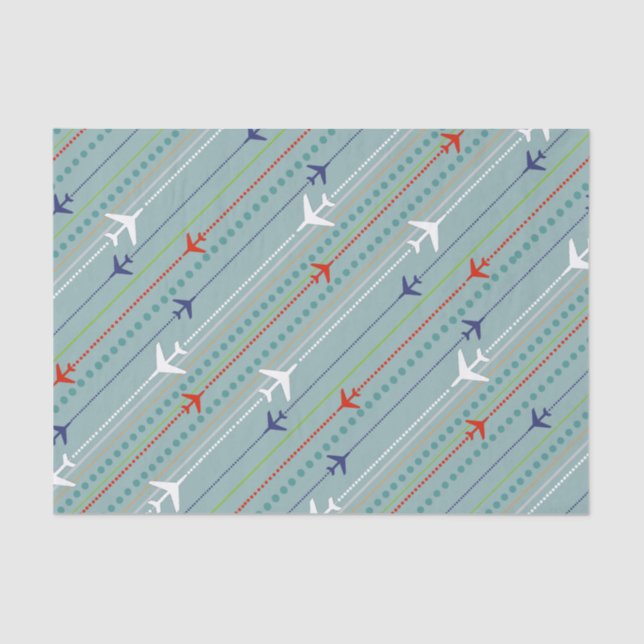 Papel De Seda Papel seda retro del modelo del aeroplano (Anverso)