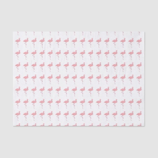 Papel De Seda Papel seda rosado del modelo del flamenco (Anverso)