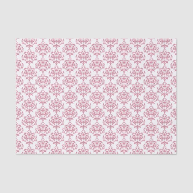 Papel De Seda Papel seda rosado y blanco del damasco (Anverso)