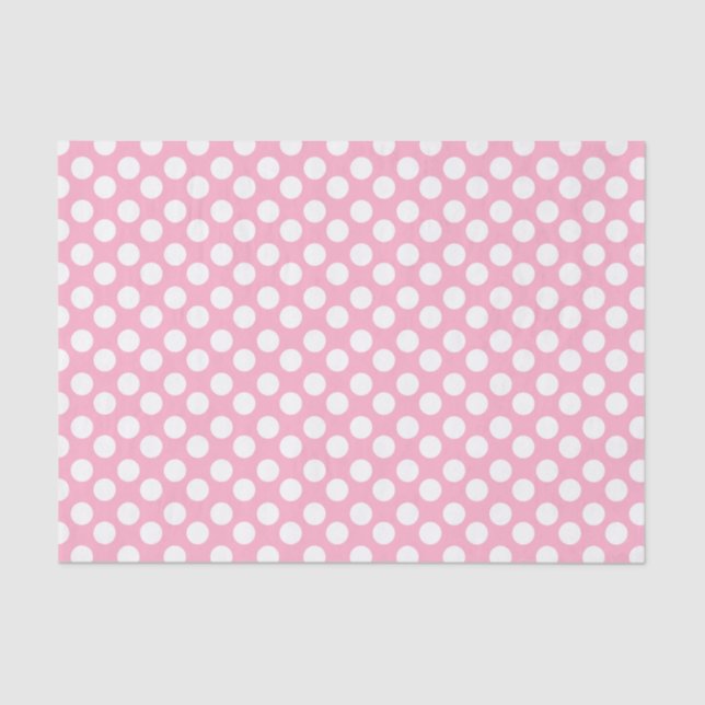 Papel De Seda Papel seda rosado y blanco del lunar (Anverso)