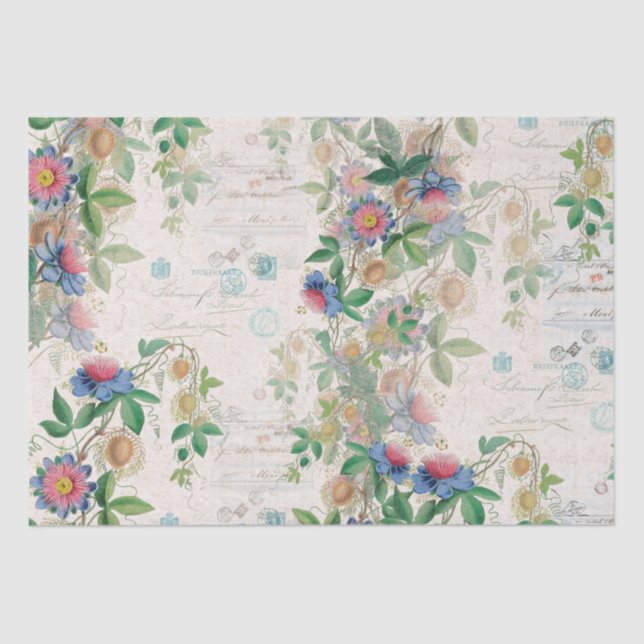 Papel De Seda Papel seda subió Ephemeras francesas del (Anverso)
