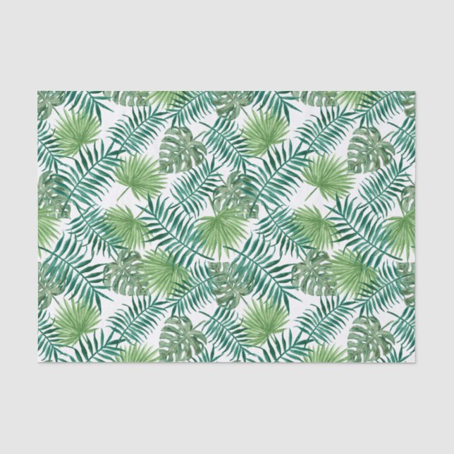 Papel De Seda Papel seda verde tropical del follaje (Anverso)