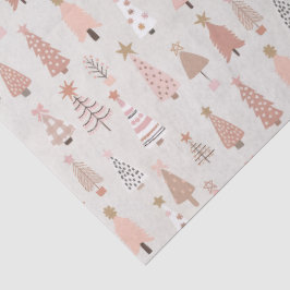 Papel De Seda Papier de soie Sapin Noël Rose Scandinave