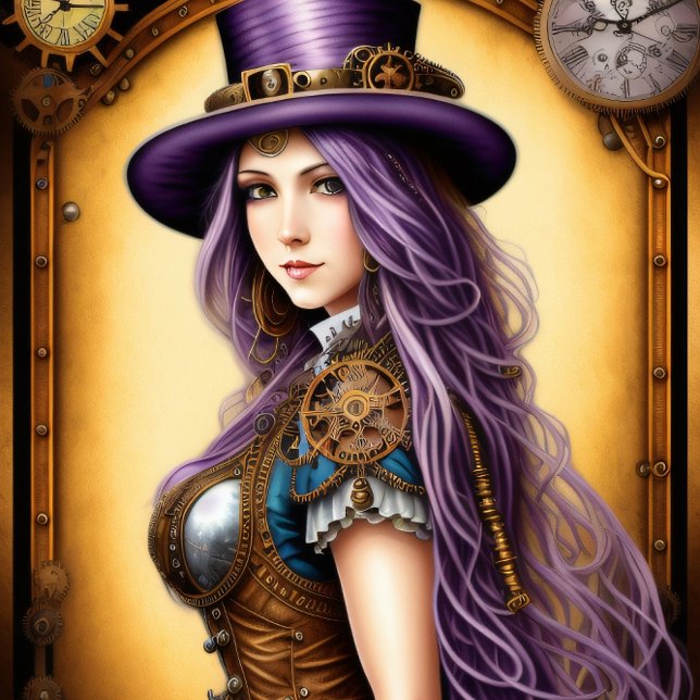 Papel De Seda Papier Mousseline Feminine steampunk woman purple (Subido por el creador)