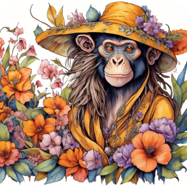 Papel De Seda Papier Mousseline Flower hat Monkey see monkey do  (Subido por el creador)