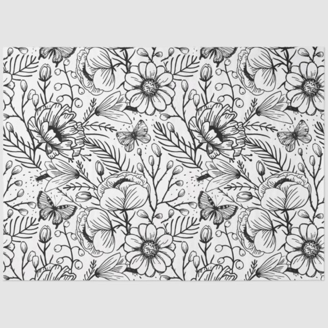 Papel De Seda PAPIER MOUSSELINE Flower jungle tissue paper (Anverso)