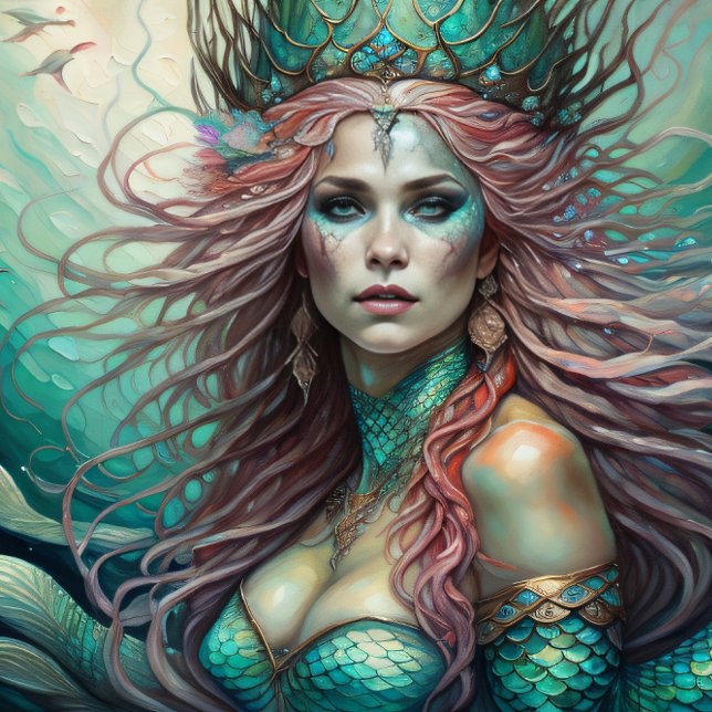 Papel De Seda Papier Mousseline Mermaid Red Hair Queen v3 (Subido por el creador)