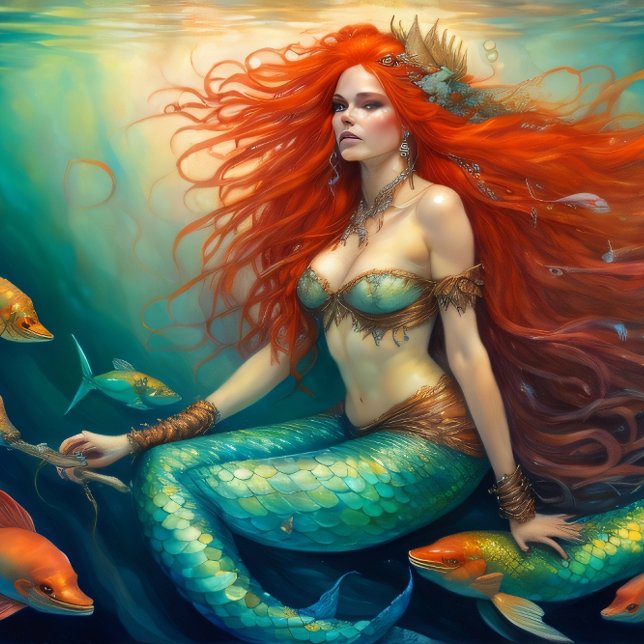 Papel De Seda Papier Mousseline Mermaid Red Hair Queen v4 (Subido por el creador)