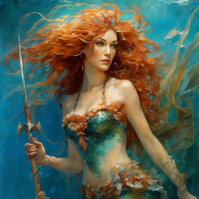 Papel De Seda Papier Mousseline Mermaid Red Hair Queen v7 (Subido por el creador)