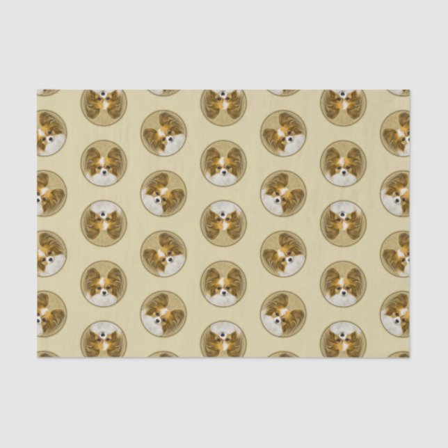 Papel De Seda Papillon pintura de limón y arte original del perr (Anverso)