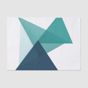 Papel De Seda Papiroflexia geométrica abstracta azul turquesa
