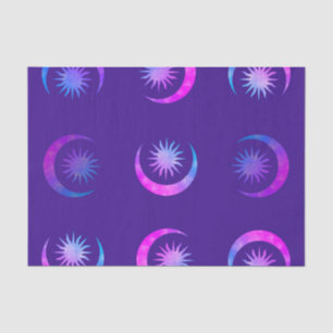 Papel De Seda Paquete de fiesta Zen de Luna y Sol Púrpura Índigo