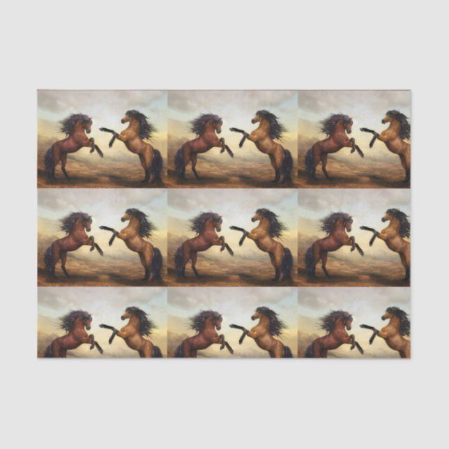 Papel De Seda par de caballos salvajes (Anverso)