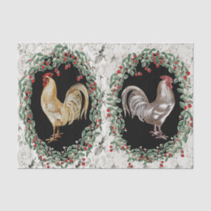 Papel De Seda Par de gallos