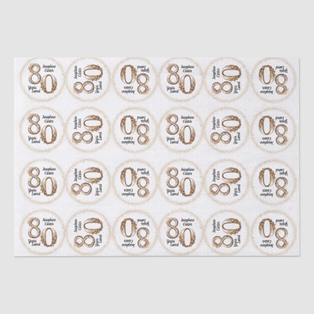 Papel de seda para 80 cumpleaños (Anverso)