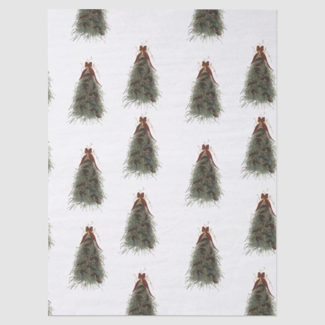 Papel de seda para árbol de Navidad elegante (Anverso)