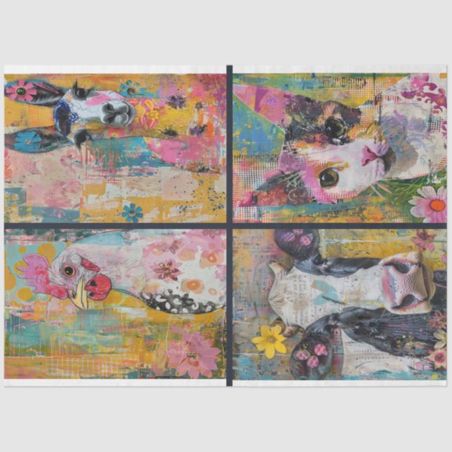 Papel De Seda Para Articulación Animal Junk Journal Antecedentes (Anverso)