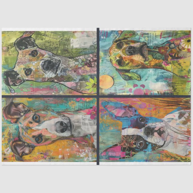 Papel De Seda Para artistas perro temática fondos de revistas ba (Anverso)