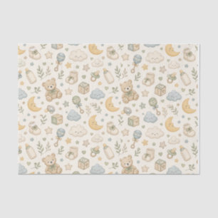 Papel de seda para baby shower de osito de peluche