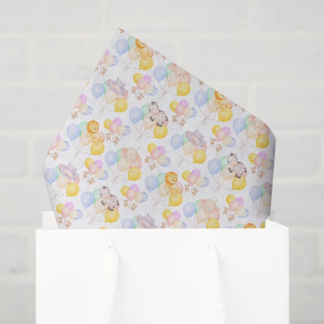 Papel de seda para baby shower de safari (Bolsa de regalo)