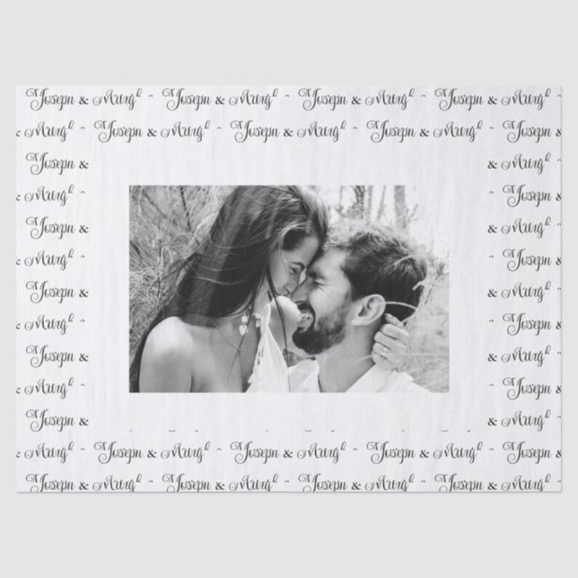 Papel de Seda para Bodas con Foto Personalizada en (Anverso)