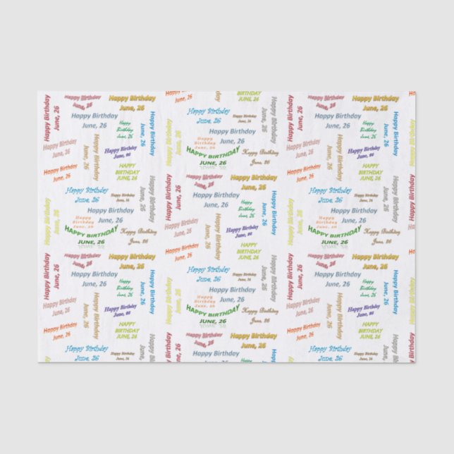 Papel de seda para cumpleaños del 26 de junio (Anverso)