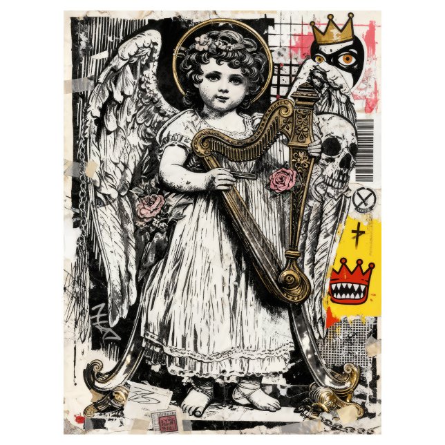 Papel de seda para decoupage Angel Collage de arte (This is a mockup image, your design may appear larger/smaller depending on size ordered.)