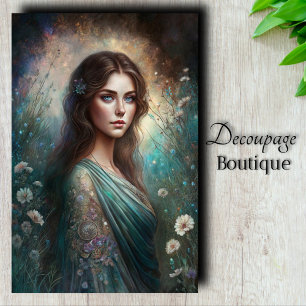 Papel de seda para decoupage arte Doncella de Jard
