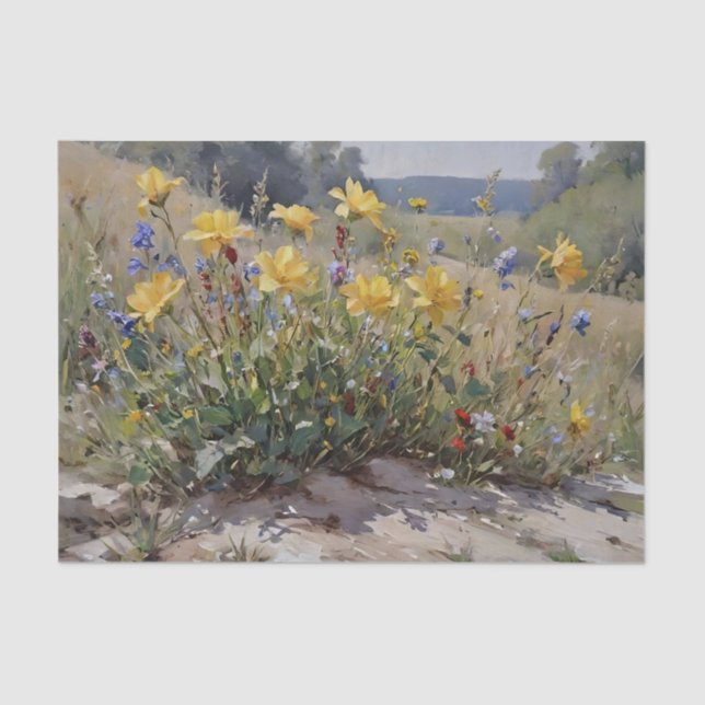 Papel de seda para decoupage con flores silvestres (Anverso)