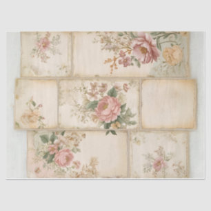 Papel de seda para decoupage de bloques florales v