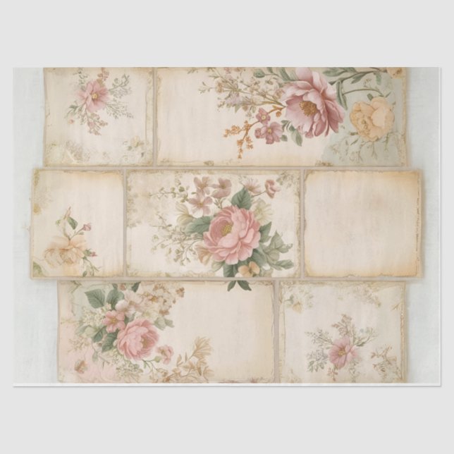 Papel de seda para decoupage de bloques florales v (Anverso)