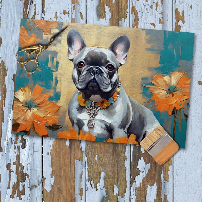 Papel de seda para decoupage de Bulldog Francés Fr (Subido por el creador)