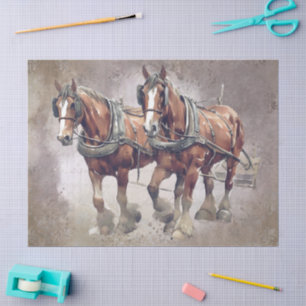 Papel de seda para decoupage de caballo de tiro