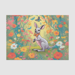 Papel de seda para decoupage de canguro caprichoso