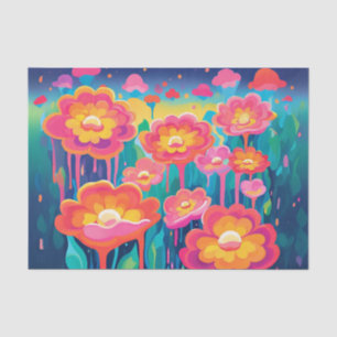 Papel de seda para decoupage de flores brillantes