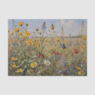 Papel de seda para decoupage de flores silvestres