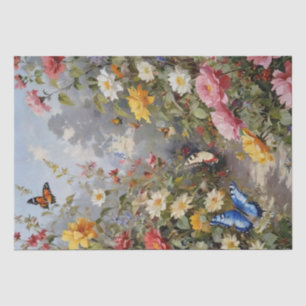 Papel de seda para decoupage de flores silvestres