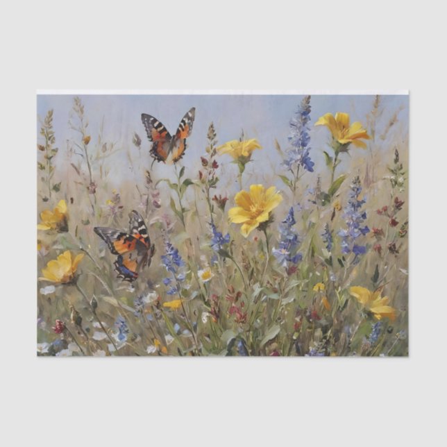 Papel de seda para decoupage de flores silvestres  (Anverso)