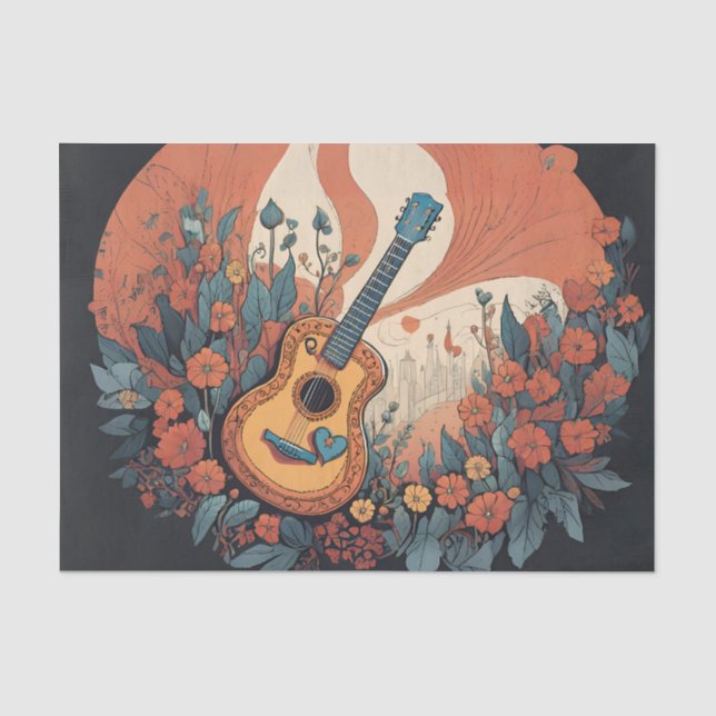 Papel de seda para decoupage de guitarra buenas vi (Anverso)