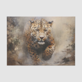Papel de seda para decoupage de leopardo del bosqu