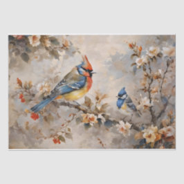 Papel de seda para decoupage de pájaros y ramas
