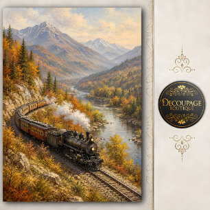 Papel de seda para decoupage de tren de vapor de m