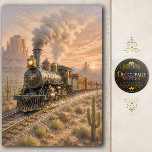 Papel de seda para decoupage de tren de vapor occi